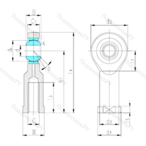 Подшипник скольжения сферический SI 60ET-2RS