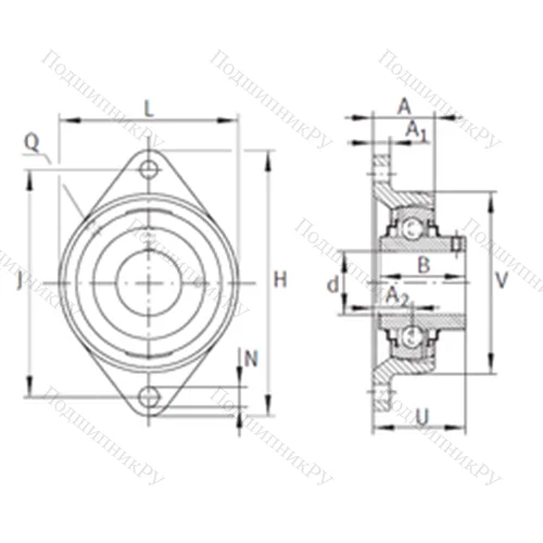 Подшипниковый узел шариковый радиальный RCJTY 1-3/16
