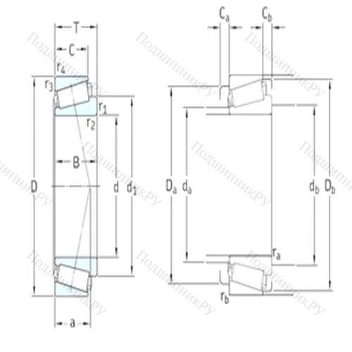 Подшипник роликовый радиально-упорный T 2ED 045 от производителя  SKF