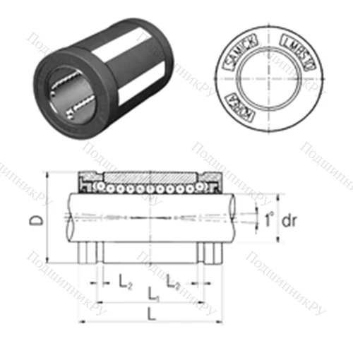 Подшипник шариковый линейный LMBS 12 от производителя  Samick