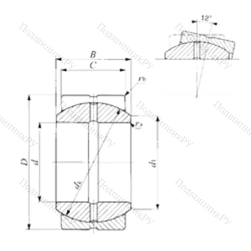 Подшипник скольжения сферический SBB 8 от производителя  IKO