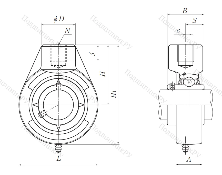 Подшипниковый узел UCHB 212 D 1 (UCHA 212) в Волжском