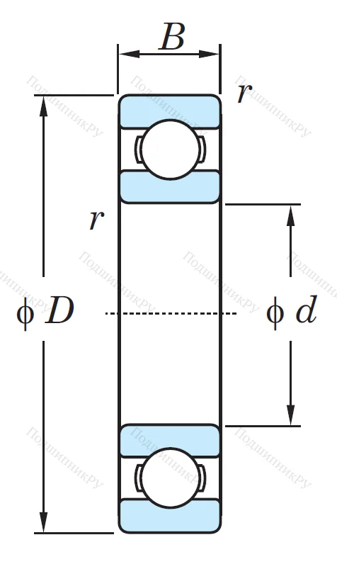 Однорядный шариковый подшипник 16011