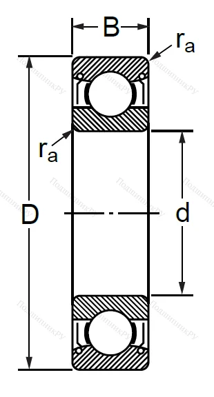 Шариковый однорядный подшипник 80206 (6206 ZZ) в Волжском
