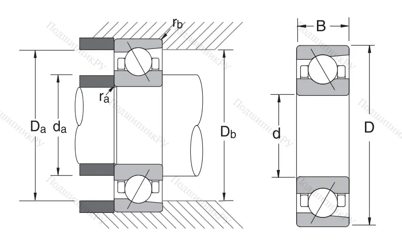 Сверхточный подшипник 7008 CTRDULP 3