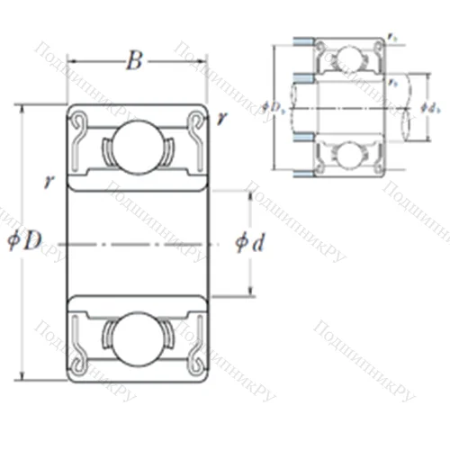 Подшипник шариковый радиальный 692ZZ