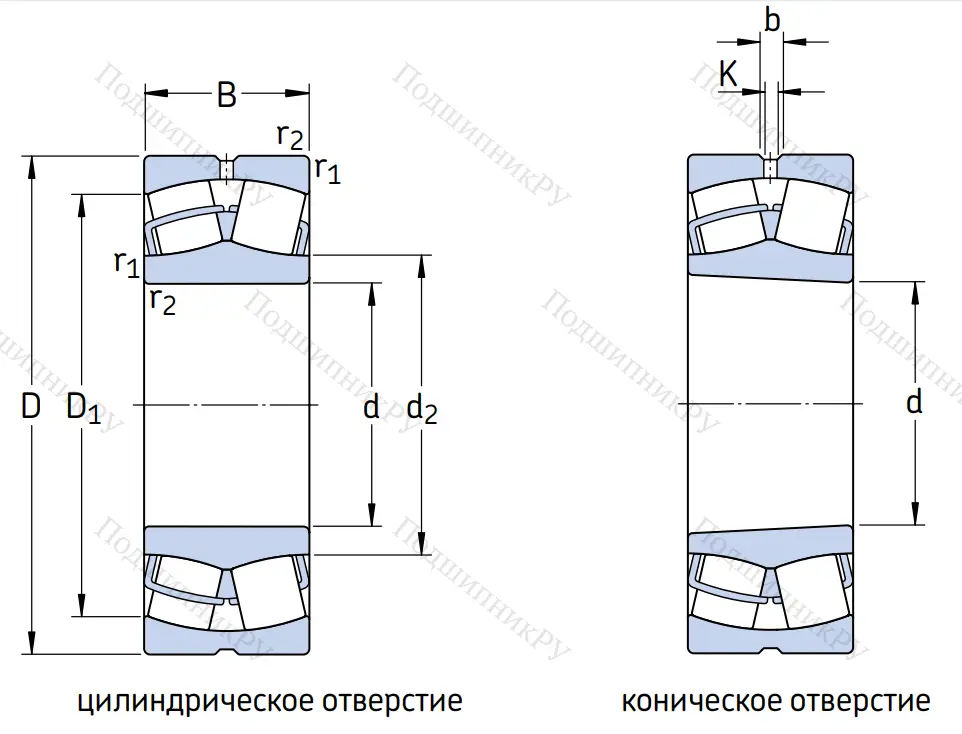 Сферический роликовый подшипник с конической посадкой на вал 22310 EK/C 3 от производителя  SKF