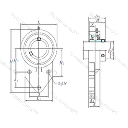 Подшипниковый узел шариковый радиальный UCFB 207-22