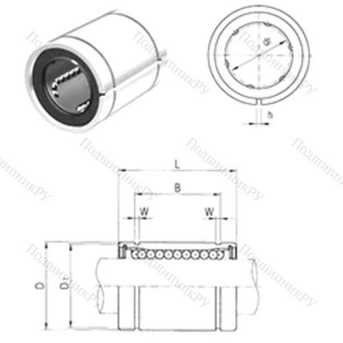 Подшипник шариковый линейный LM 16UUAJ от производителя  Samick
