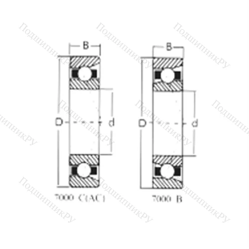 Подшипник шариковый радиально-упорный 7312AC от производителя  CRAFT