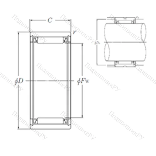 Подшипник игольчатый радиальный NK 8/12T 2