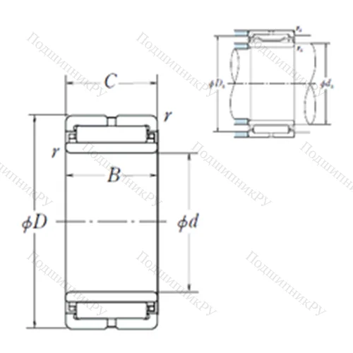 Подшипник игольчатый радиальный NA 49/28 от производителя  NSK