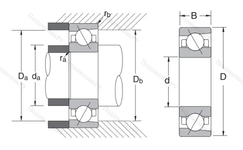 Сверхточный подшипник 7011 CTRDULP 3