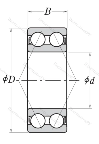 Двухрядный шариковый подшипник 3304 B 2ZRTNG от производителя  NSK