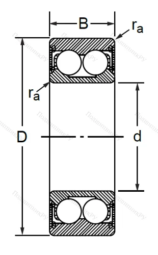 Радиально-упорный шариковый подшипник 3056207 2RS (3207 A 2RSTN) в Волжском