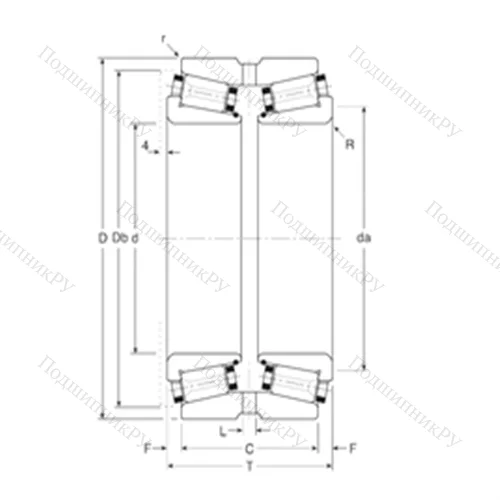 Подшипник роликовый радиально-упорный 232431X/232533XG