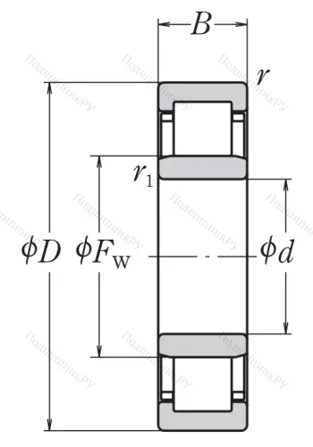Роликовый цилиндрический подшипник NU 210 EW C 3 от производителя  NSK