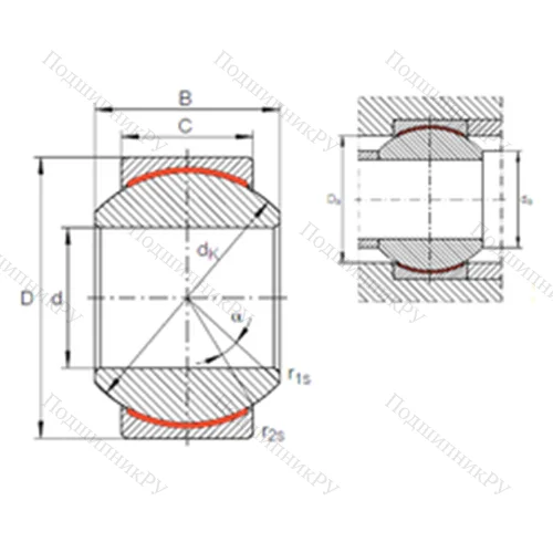 Подшипник скольжения сферический GE 22 PW