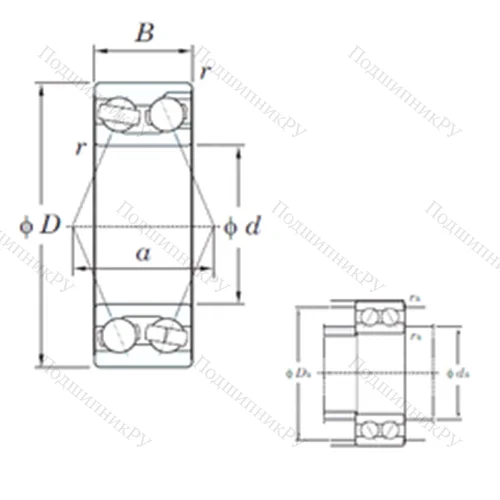 Подшипник шариковый радиально-упорный 3312