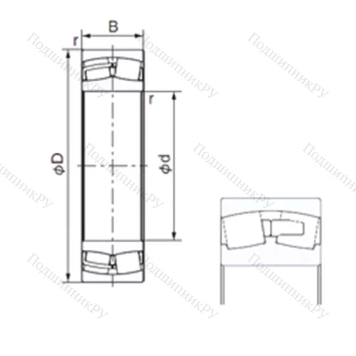 Подшипник роликовый радиальный 22232E 2