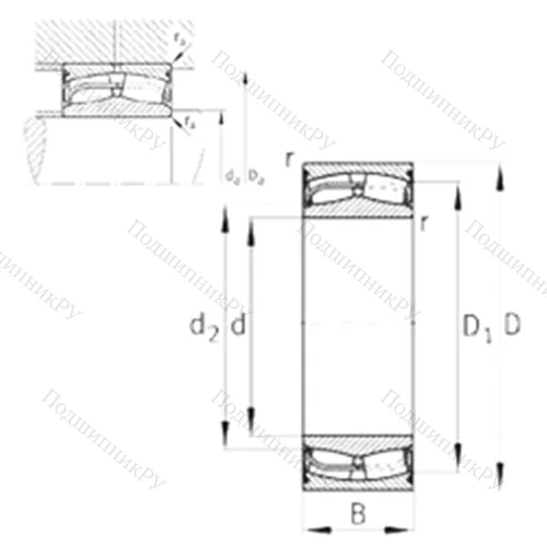 Подшипник роликовый радиальный самоцентрирующийся 24132-E 1-2VSR-H 40 от производителя  FAG