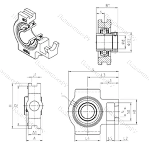 Подшипниковый узел шариковый радиальный EXT 316