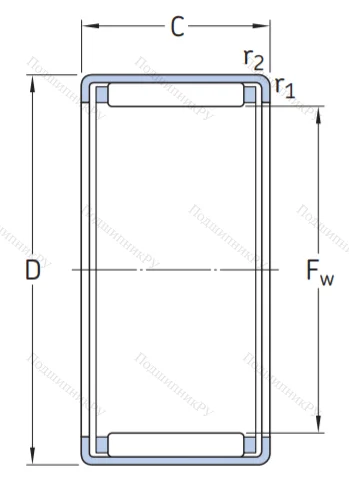 Игольчатый подшипник HK 2538 от производителя  SKF Игольчатый подшипник HK 2538 от производителя  SKF