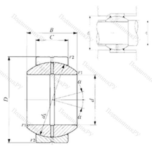 Подшипник скольжения сферический GE 70GS