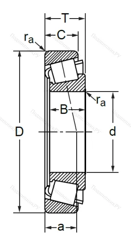 Конический роликовый подшипник 27312 (30312 D) в Волжском
