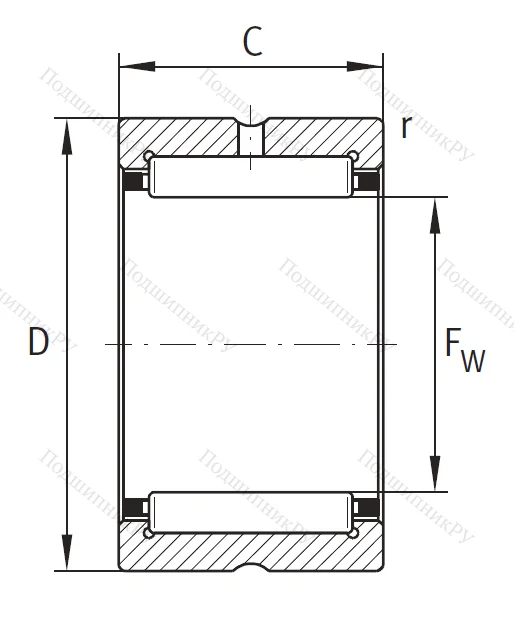 Игольчатый подшипник NK 50/25 TV XL
