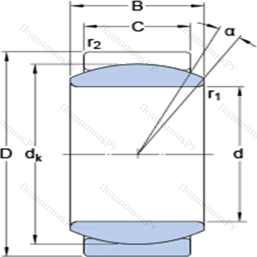 Радиальные сферические подшипники скольжения с контактными поверхностями сталь/сталь, требующие техобслуживания GE 10 E