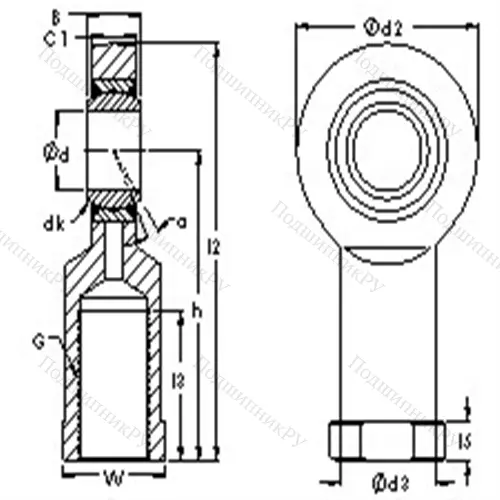 Подшипники скольжения наконечника тяги SI 17ET-2RS от производителя  AST