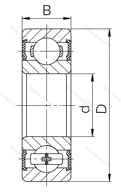 Миниатюрный шариковый подшипник 1000098 2RS  (619/8 2RS) в Волжском