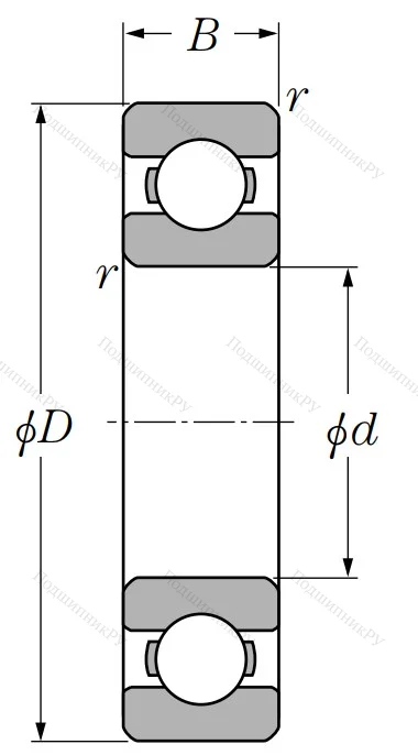 Шариковый однорядный подшипник 6-50305 А1Е (6305 N) в Волжском