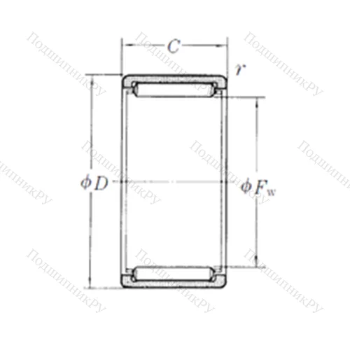Подшипник игольчатый радиальный RLM 182616-1