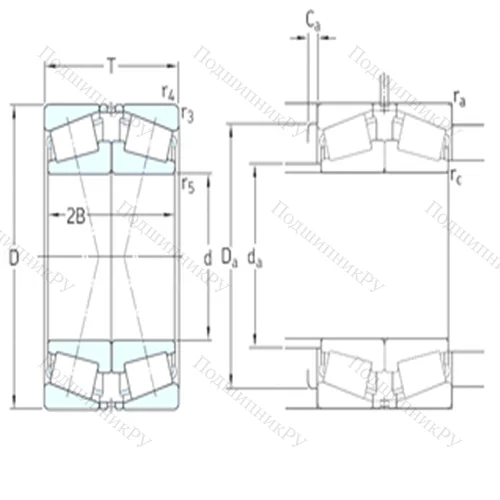 Подшипник роликовый радиально-упорный спаренный 32944/DFC 300 от производителя  SKF