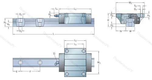Профильная рельсовая направляющая LLTHS 25 R 1 T 1 220 P 3 E=0 (M/P 011515) в Волжском