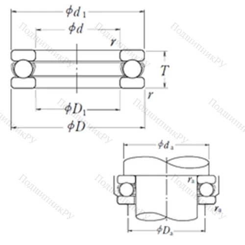Подшипник шариковый упорный 51252X от производителя  NSK