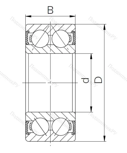 Радиально-упорный шариковый подшипник 3056306 2RS (3306 2RS) в Волжском