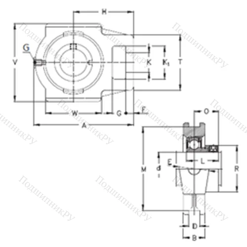 Подшипниковый узел шариковый радиальный RTUE 65