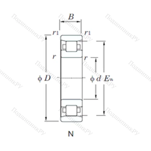 Подшипник роликовый радиальный N 424