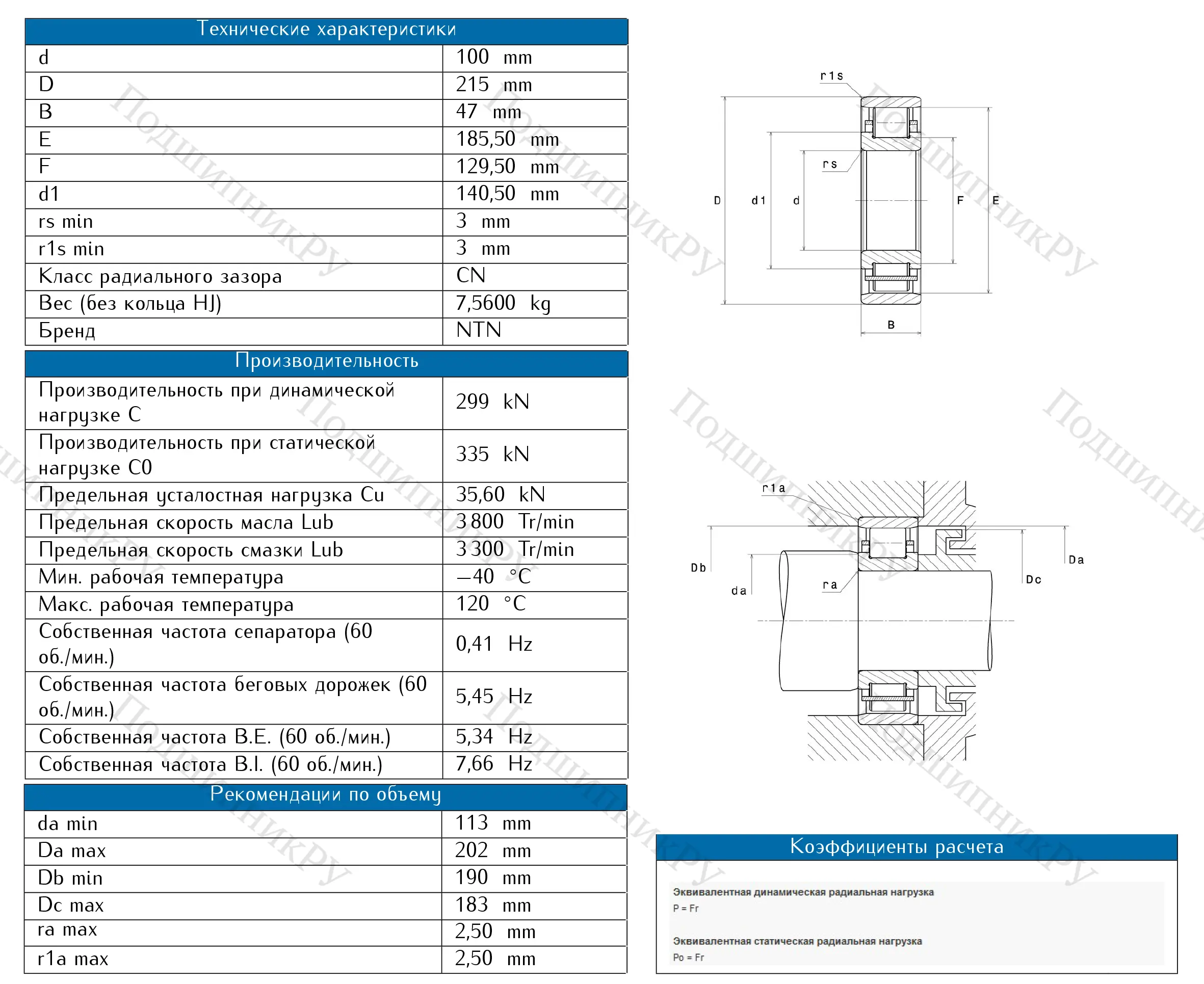 Роликовый цилиндрический подшипник