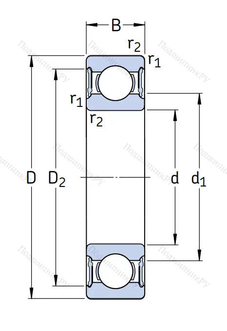 Однорядный шариковый подшипник W 608 2RS 1/VP 311