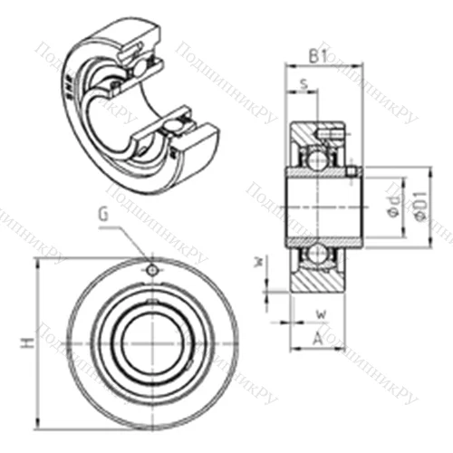 Подшипниковый узел шариковый радиальный UCC 216