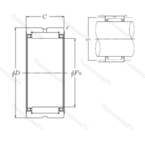 Подшипник игольчатый радиальный MR 162416