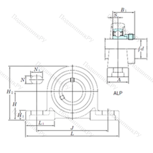 Подшипниковый узел шариковый радиальный ALP 206
