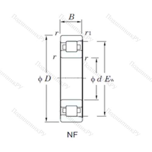 Подшипник роликовый радиальный NF 419
