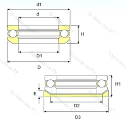 Подшипник шариковый упорный 53228 U 228 от производителя  ISB