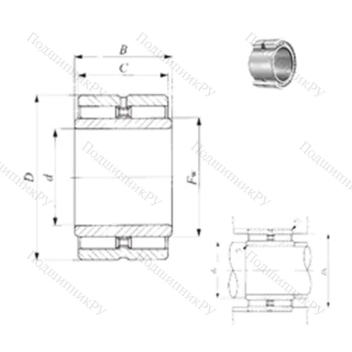 Подшипник игольчатый радиальный GBRI 162816 от производителя  IKO