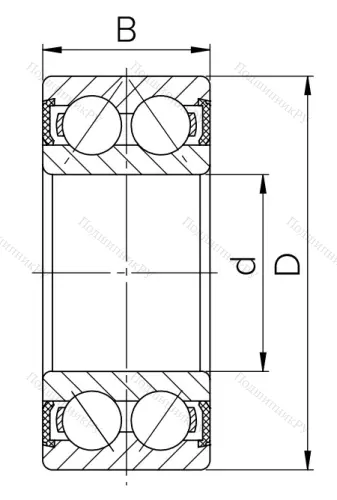 Радиально-упорный шариковый подшипник 3056202 2RS (3202 2RS) в Волжском